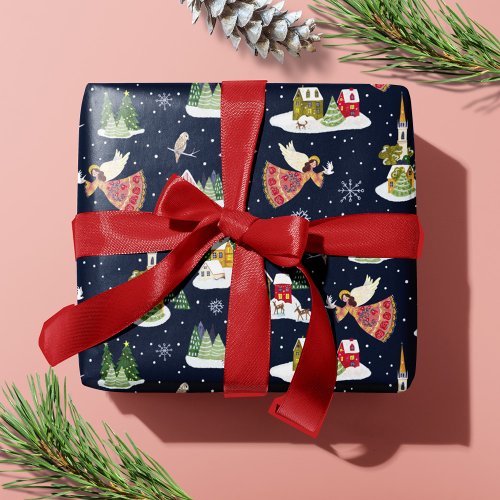 Cute angel peace on earth Christmas Wrapping Paper