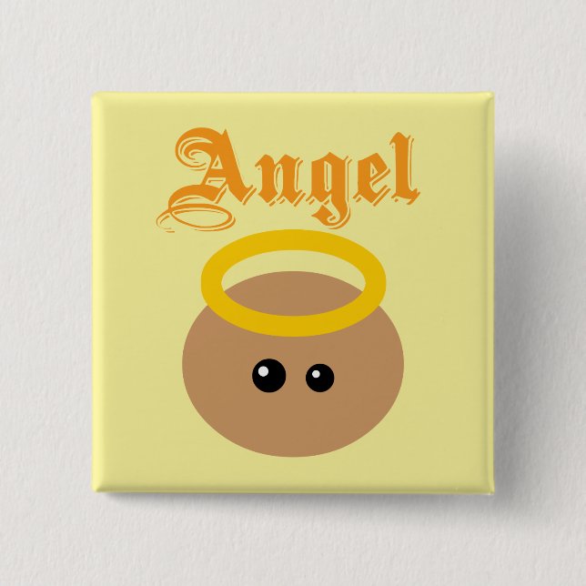Cute Angel Pinback Button (Front)
