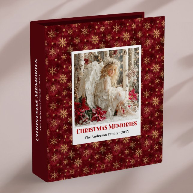 Cute Angel Red Gold Editable Christmas Memory   3 Ring Binder (Cute Angel Red Gold Editable Christmas Memory Album

)