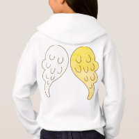 Cute Angel Wings Smiling  Halo Emoji Front Hoodie