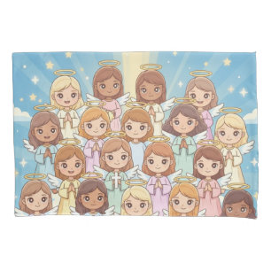 Cute Angels and Clouds Pillowcase