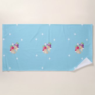 Cute angels on blue