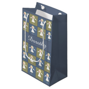 Cute Angels Personalized Name Gift Wrapping Small Gift Bag