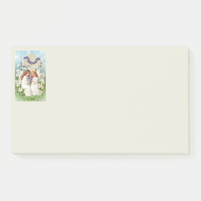 Cute Angels With Cross And Flowers  Post-it Notes (Front)