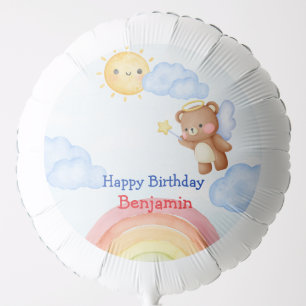 Cute Angle teddy bear wing Birthday Party Balloon