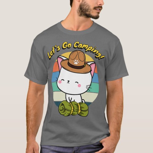 Cute Angora Cat Wants to go Camping T_Shirt