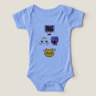 Cute angry anime chibi expressions design infant t-shirt