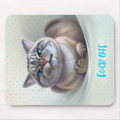 Cute Angry Cat Gift   Funny Cat For Easter Day   Mouse Pad