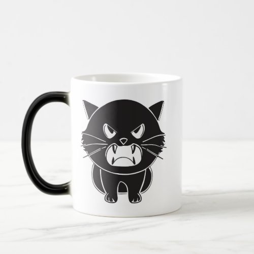 Cute angry cat hissing magic mug