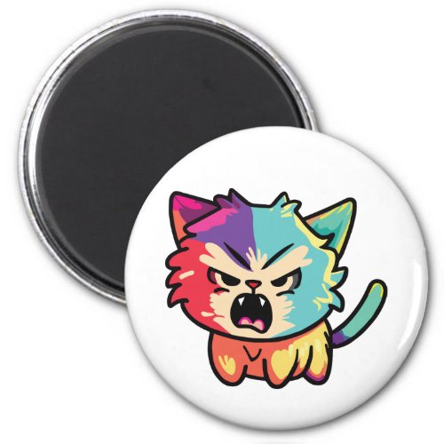 Cute angry cat hissing magnet