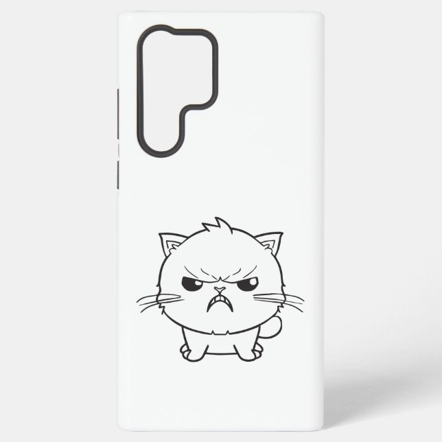 Cute angry cat hissing. samsung galaxy case (Back)