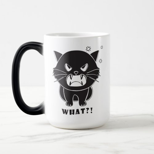 Cute angry cat hissing What Magic Mug