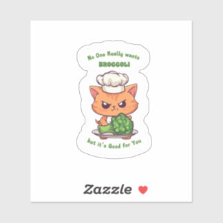 Cute Angry Cat Sticker Funny Kawaii Cat Food Humor