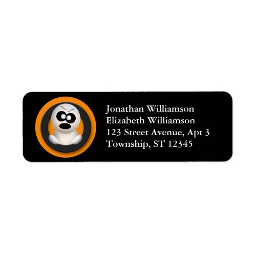 Cute Angry Ghost Halloween Return Address Labels