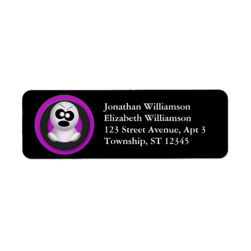 Cute Angry Ghost Halloween Return Address Labels