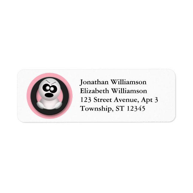 Cute Angry Ghost Halloween Return Address Labels (Front)