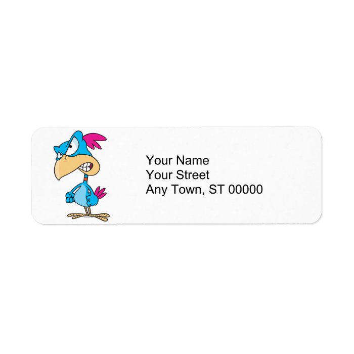 cute angry mean bird cartoon character custom return address labels