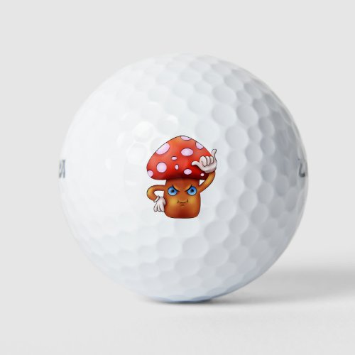 Cute angry mushroom golf balls