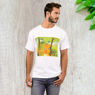 Cute Angry Tiger Cartoon in Jungle T-Shirt