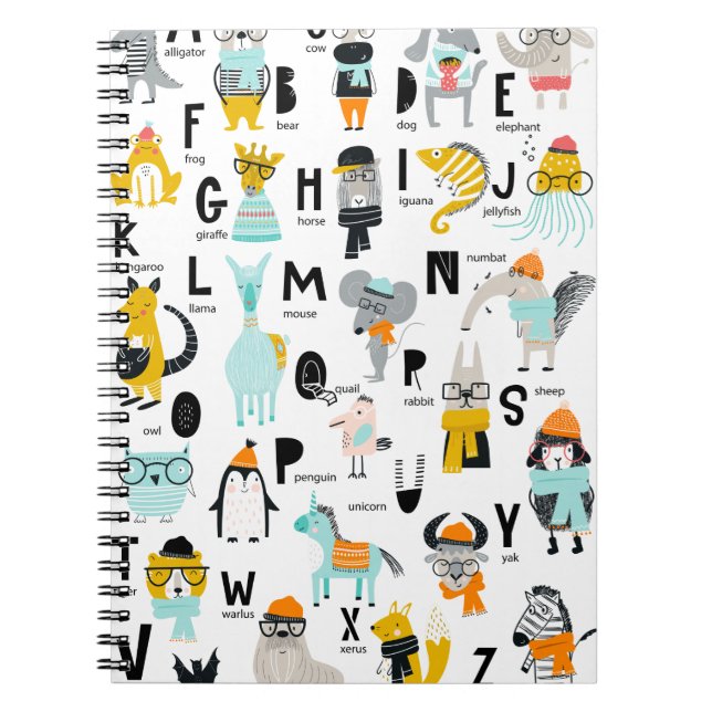 Cute Animal Alphabet | Some Have Hats Notebook (Front)