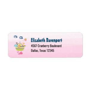 Cute Animal Ark with a Butterfly and Whale Pink Label