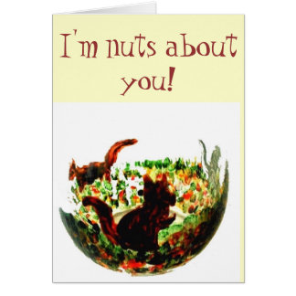 Cute Animal Art Autumn Squirrels Cards