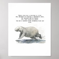 Cute animal art - Racing Manatee