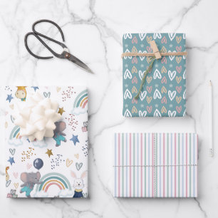 Cute Animal Babies Wrapping Paper Sheets