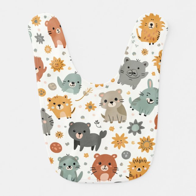 cute animal baby bib (Front)