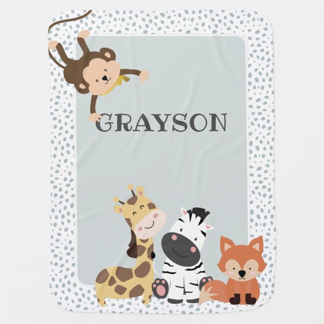 Cute Animal Baby Blanket (Front)