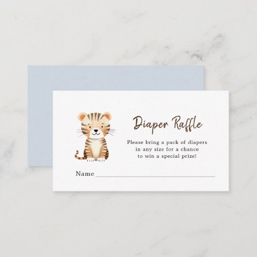 Cute Animal Baby Boy shower Diaper Raffle Enclosure Card