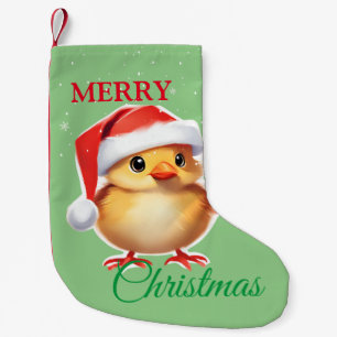 Cute animal baby chick Santa Christmas Costume Small Christmas Stocking