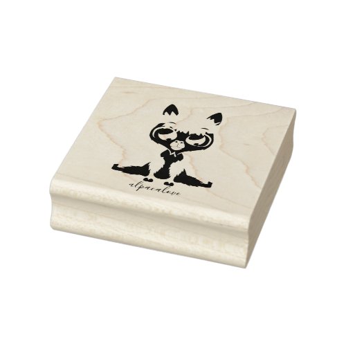 Cute Animal Baby Llama Rubber Stamp