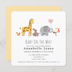 Cute Animal Baby Shower Invitation