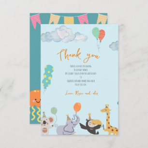 Cute Animal baby shower Thank You Card