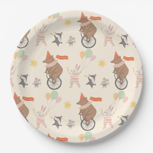 Cute Animal Band Baby Shower Birthday Paper Plates