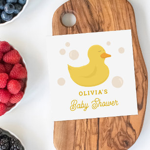 Cute animal bird toy. Yellow bath duck baby shower Napkins