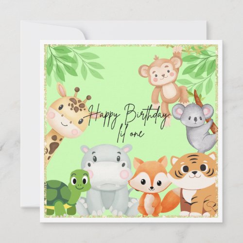 Cute Animal Birthday Card _ Animal Love collection
