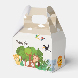 Cute animal birthday party in jungle favor boxes