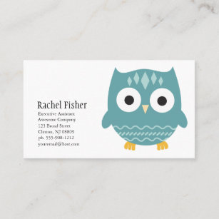 Cute Animal Blue Owl Business Cards