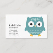 Cute Animal Blue Owl Business Cards at Zazzle