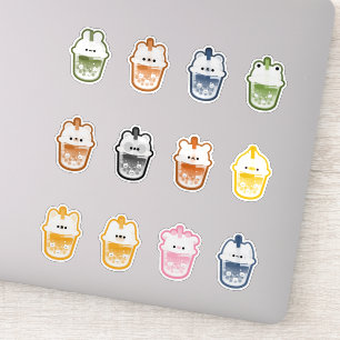 Cute Animal Boba Tea Sticker