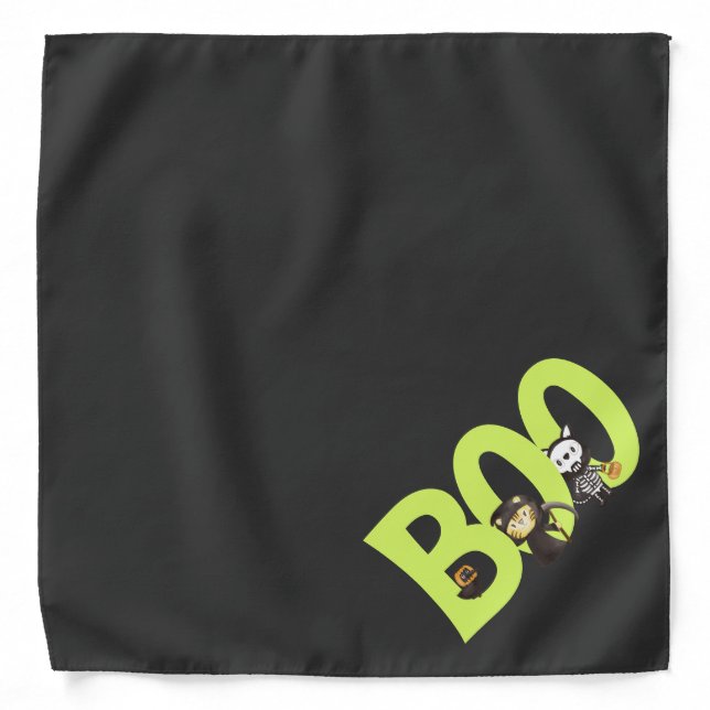 Cute Animal Boo Halloween Dog Bandana (Front)