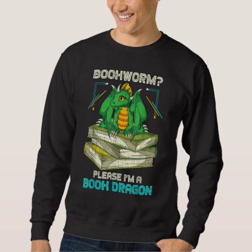 Cute Animal Book Reading Bookworm  Fantasy Book Dr Sweatshirt