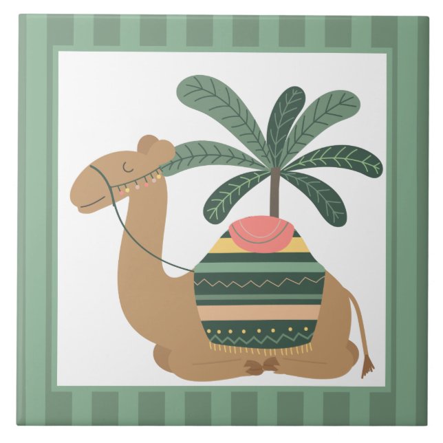 cute animal camel decor crafting ceramic tile (Front)