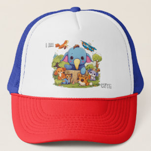 Cute Animal cartoon illustration i am cute Trucker Hat