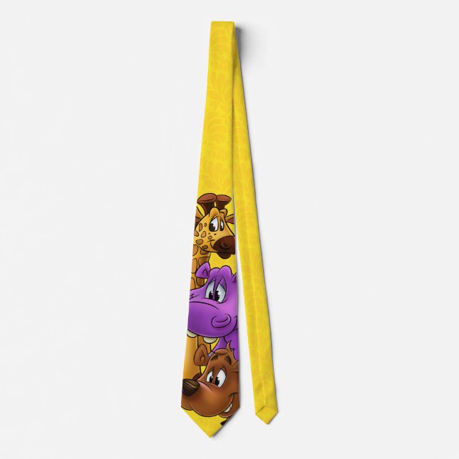 Cute animal cartoon tie (Front)