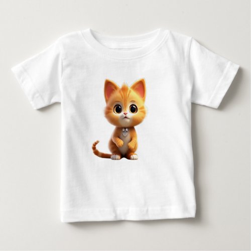 Cute Animal Characters Art 1 _kitten tiny cat_ Baby T_Shirt