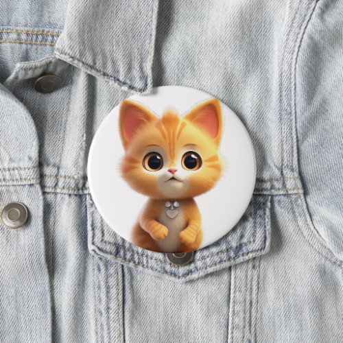 Cute Animal Characters Art 1 _kitten tiny cat_ Button