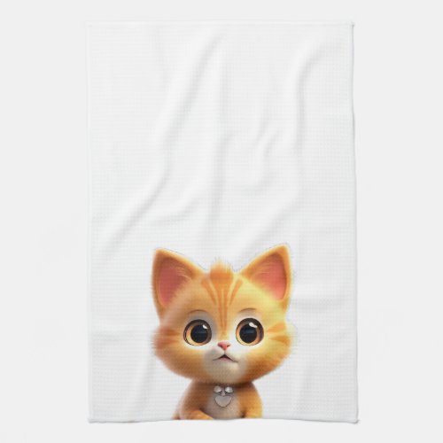 Cute Animal Characters Art 1 _kitten tiny cat_ Kitchen Towel
